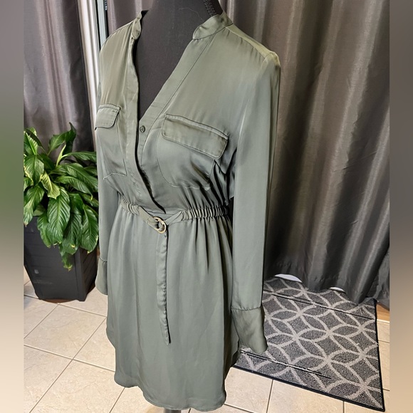 H&M green long sleeved dress size 2 - Picture 3 of 5